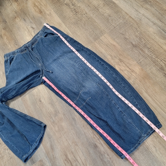 GAP Mid Rise Easy Horseshoe Jeans 12T Relaxed Barrel Leg Dark Indigo Cotton Tall - Picture 7 of 11